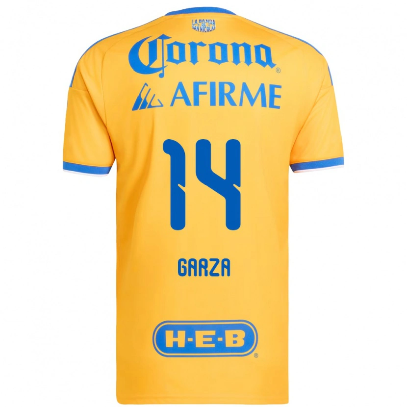 Danxen Hombre Camiseta Jesús Garza #14 Amarillo Azul 1ª Equipación 2026/27 La Camisa México