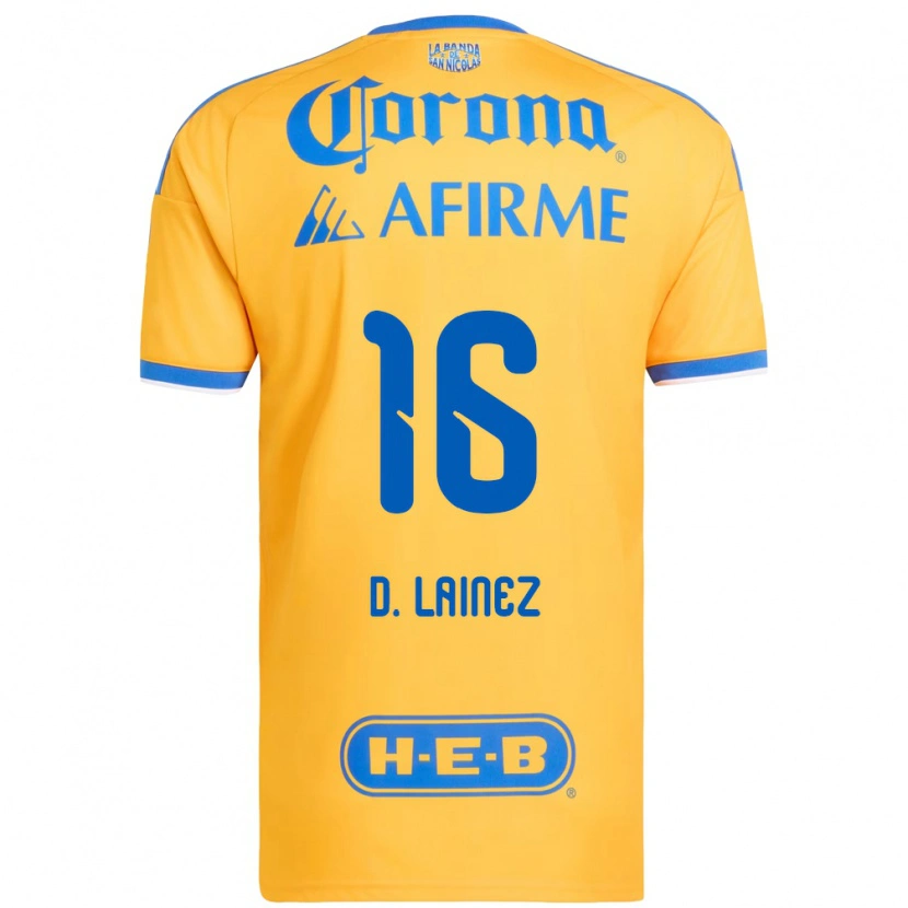 Danxen Hombre Camiseta Diego Lainez #16 Amarillo Azul 1ª Equipación 2026/27 La Camisa México