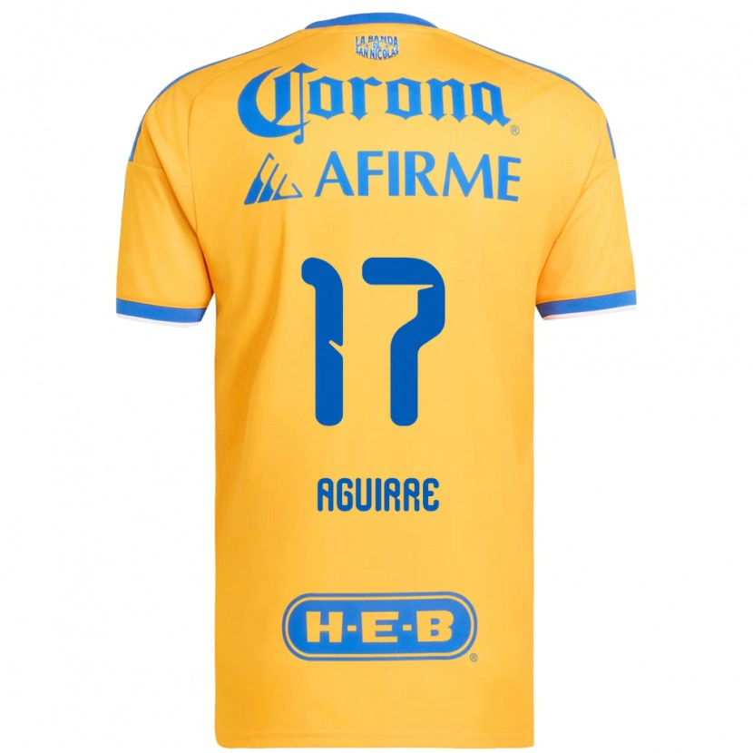 Danxen Hombre Camiseta Rodrigo Aguirre #17 Amarillo Azul 1ª Equipación 2026/27 La Camisa México