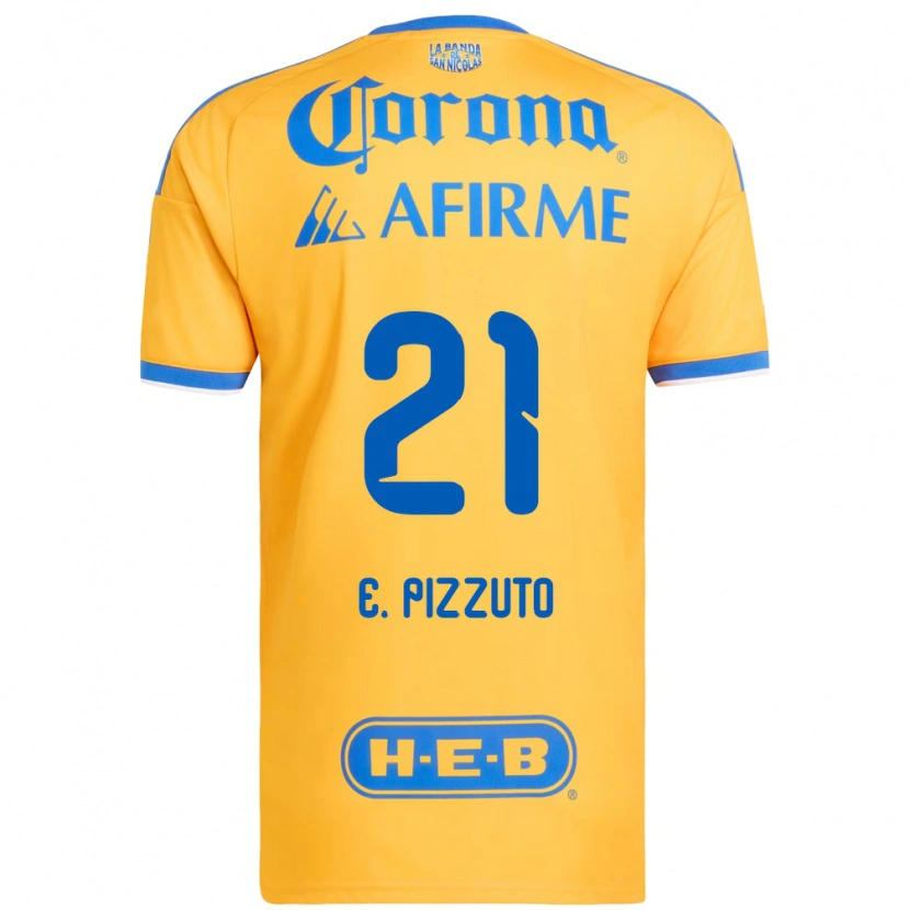 Danxen Hombre Camiseta Eugenio Pizzuto #21 Amarillo Azul 1ª Equipación 2026/27 La Camisa México