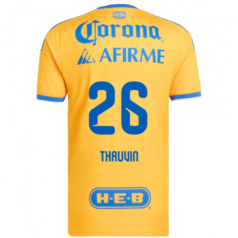 Danxen Hombre Camiseta Florian Thauvin #26 Amarillo Azul 1ª Equipación 2026/27 La Camisa México