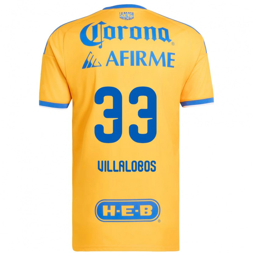 Danxen Hombre Camiseta Vania Villalobos #33 Amarillo Azul 1ª Equipación 2026/27 La Camisa México