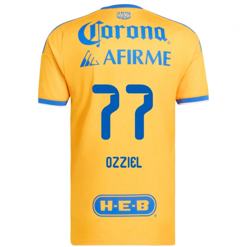 Danxen Hombre Camiseta Ozziel Herrera #77 Amarillo Azul 1ª Equipación 2026/27 La Camisa México