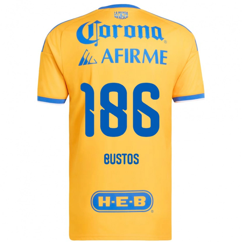 Danxen Hombre Camiseta Maximiliano Bustos #186 Amarillo Azul 1ª Equipación 2026/27 La Camisa México