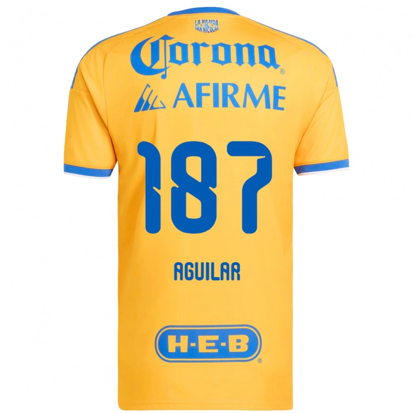 Danxen Hombre Camiseta Manuel Aguilar #187 Amarillo Azul 1ª Equipación 2026/27 La Camisa México