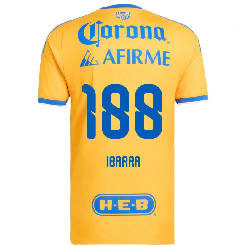 Danxen Hombre Camiseta Juan Ibarra #188 Amarillo Azul 1ª Equipación 2026/27 La Camisa México
