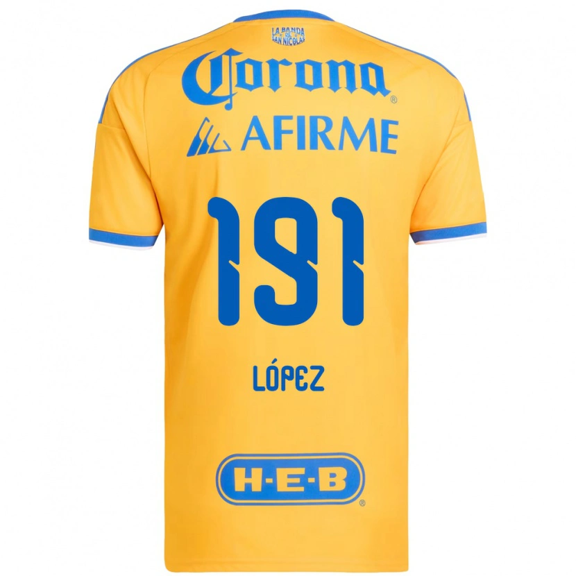 Danxen Hombre Camiseta Adrián López #191 Amarillo Azul 1ª Equipación 2026/27 La Camisa México