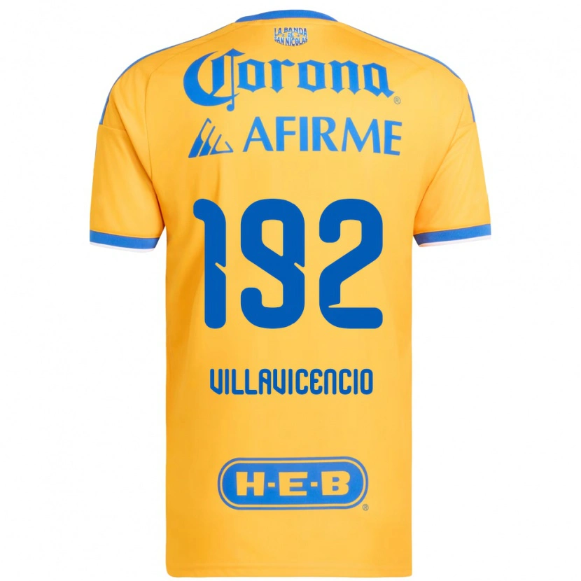 Danxen Hombre Camiseta Edgar Villavicencio #192 Amarillo Azul 1ª Equipación 2026/27 La Camisa México