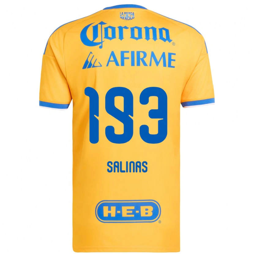 Danxen Hombre Camiseta Marcelo Salinas #193 Amarillo Azul 1ª Equipación 2026/27 La Camisa México