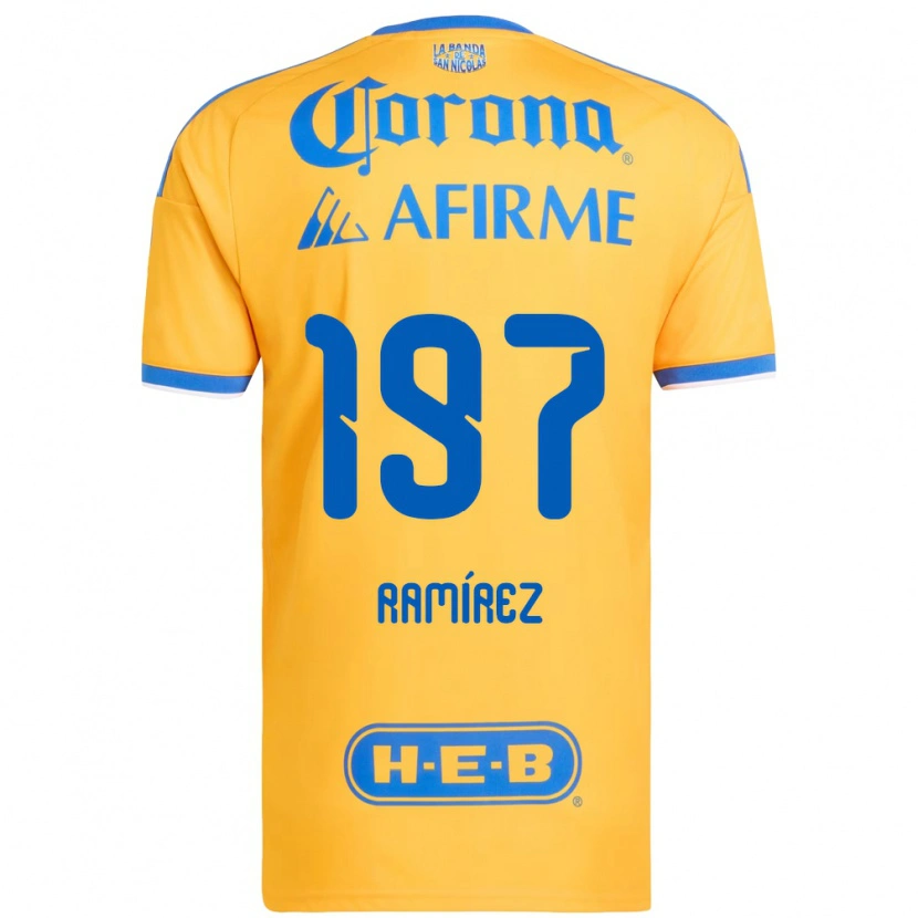 Danxen Hombre Camiseta Ángel Ramírez #197 Amarillo Azul 1ª Equipación 2026/27 La Camisa México