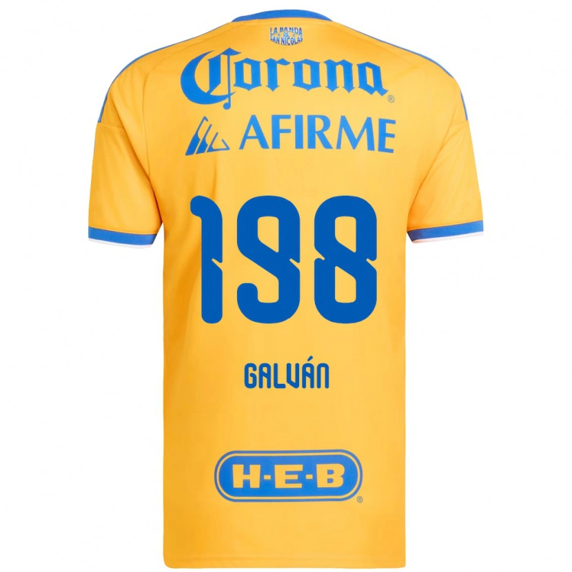 Danxen Hombre Camiseta Isac Galván #198 Amarillo Azul 1ª Equipación 2026/27 La Camisa México