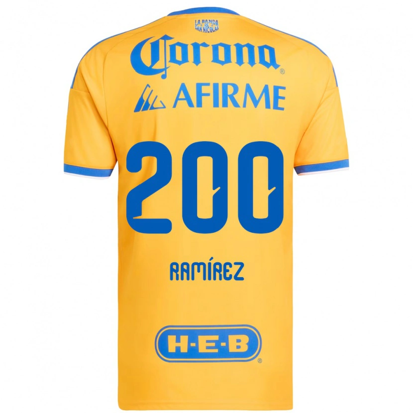 Danxen Hombre Camiseta Diego Ramírez #200 Amarillo Azul 1ª Equipación 2026/27 La Camisa México