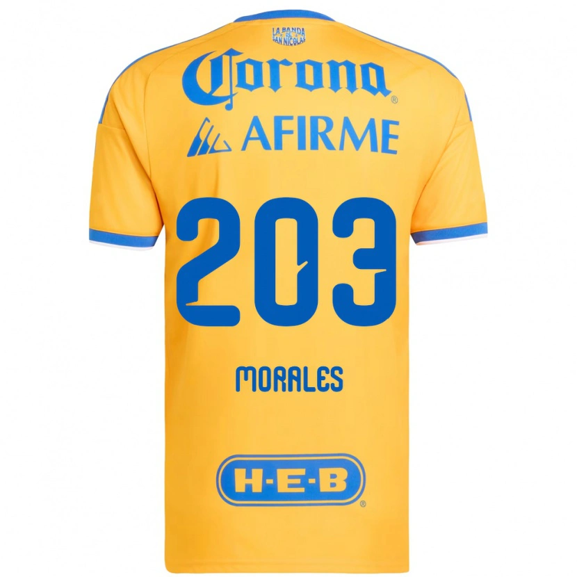 Danxen Hombre Camiseta Carlos Morales #203 Amarillo Azul 1ª Equipación 2026/27 La Camisa México