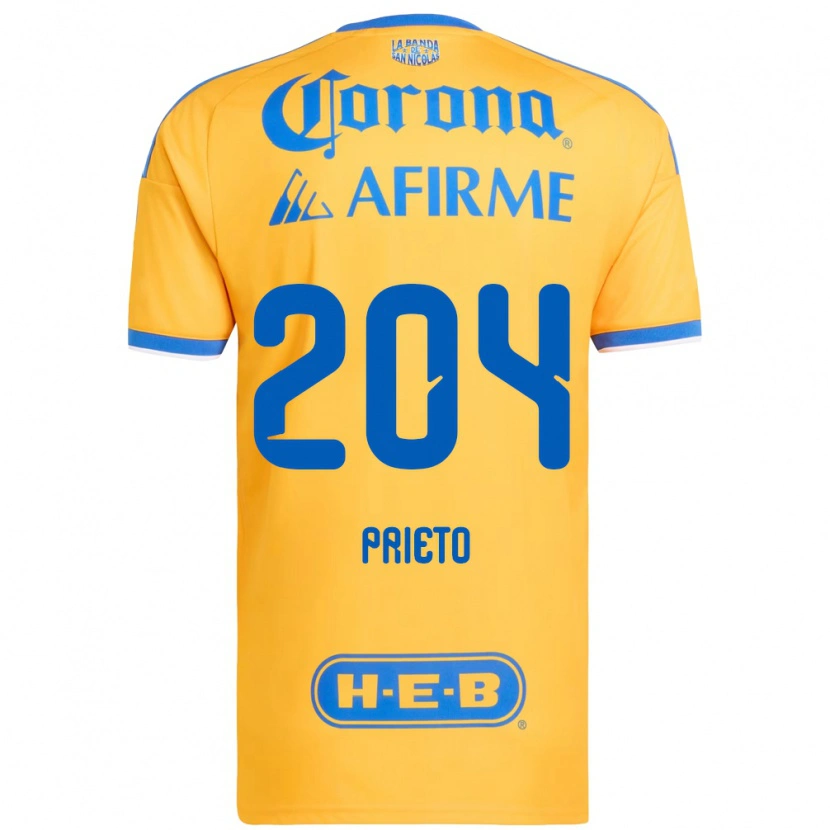 Danxen Hombre Camiseta Leonel Prieto #204 Amarillo Azul 1ª Equipación 2026/27 La Camisa México