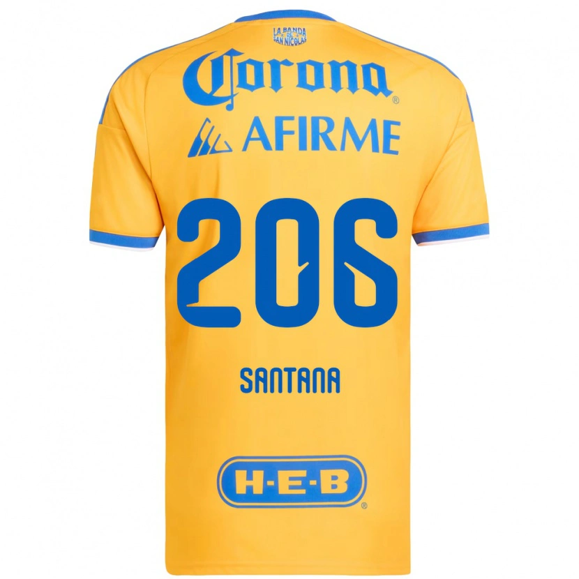 Danxen Hombre Camiseta Joel Santana #206 Amarillo Azul 1ª Equipación 2026/27 La Camisa México