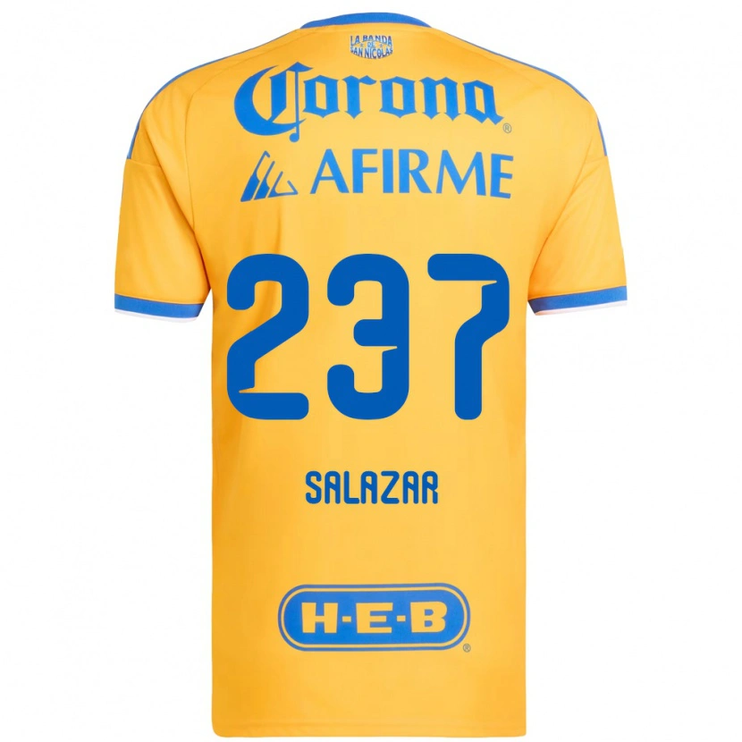 Danxen Hombre Camiseta Bryan Salazar #237 Amarillo Azul 1ª Equipación 2026/27 La Camisa México