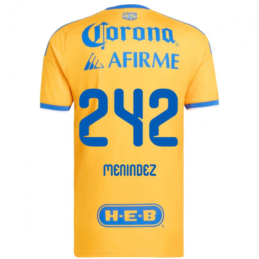 Danxen Hombre Camiseta Jonathan Menindez #242 Amarillo Azul 1ª Equipación 2026/27 La Camisa México