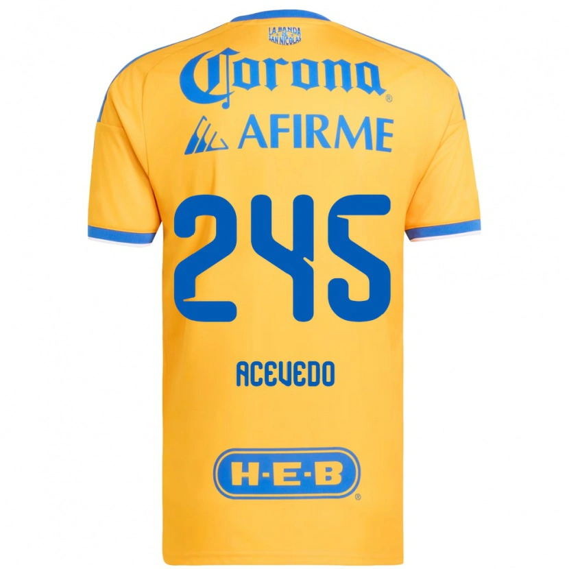 Danxen Hombre Camiseta Kevin Acevedo #245 Amarillo Azul 1ª Equipación 2026/27 La Camisa México