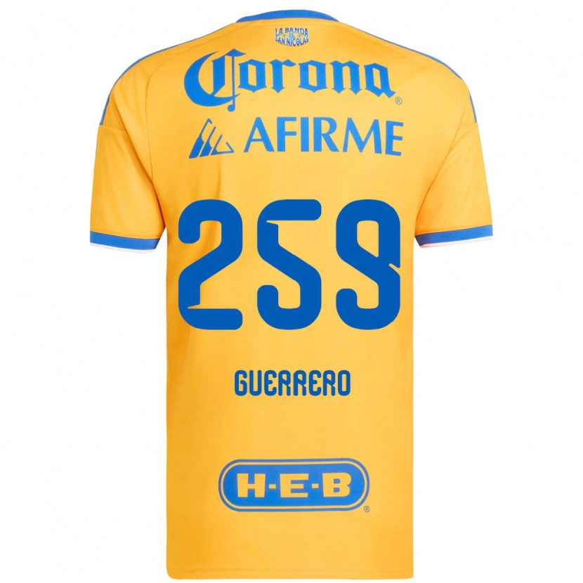 Danxen Hombre Camiseta Erick Guerrero #259 Amarillo Azul 1ª Equipación 2026/27 La Camisa México