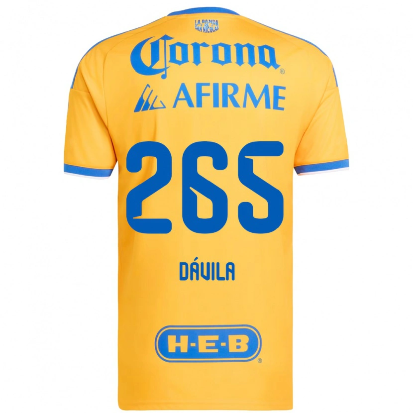 Danxen Hombre Camiseta Emiliano Dávila #265 Amarillo Azul 1ª Equipación 2026/27 La Camisa México