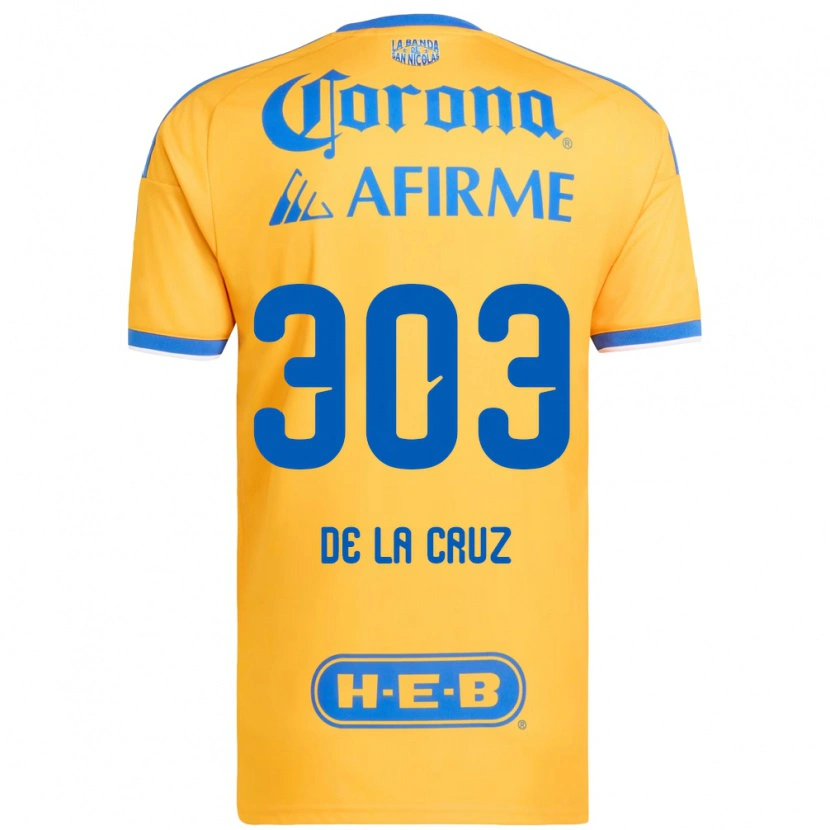 Danxen Hombre Camiseta Erick De La Cruz #303 Amarillo Azul 1ª Equipación 2026/27 La Camisa México