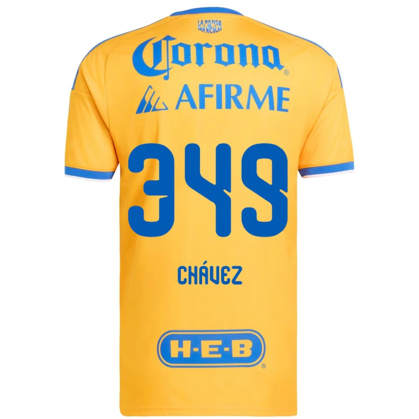 Danxen Hombre Camiseta Jorge Chávez #349 Amarillo Azul 1ª Equipación 2026/27 La Camisa México