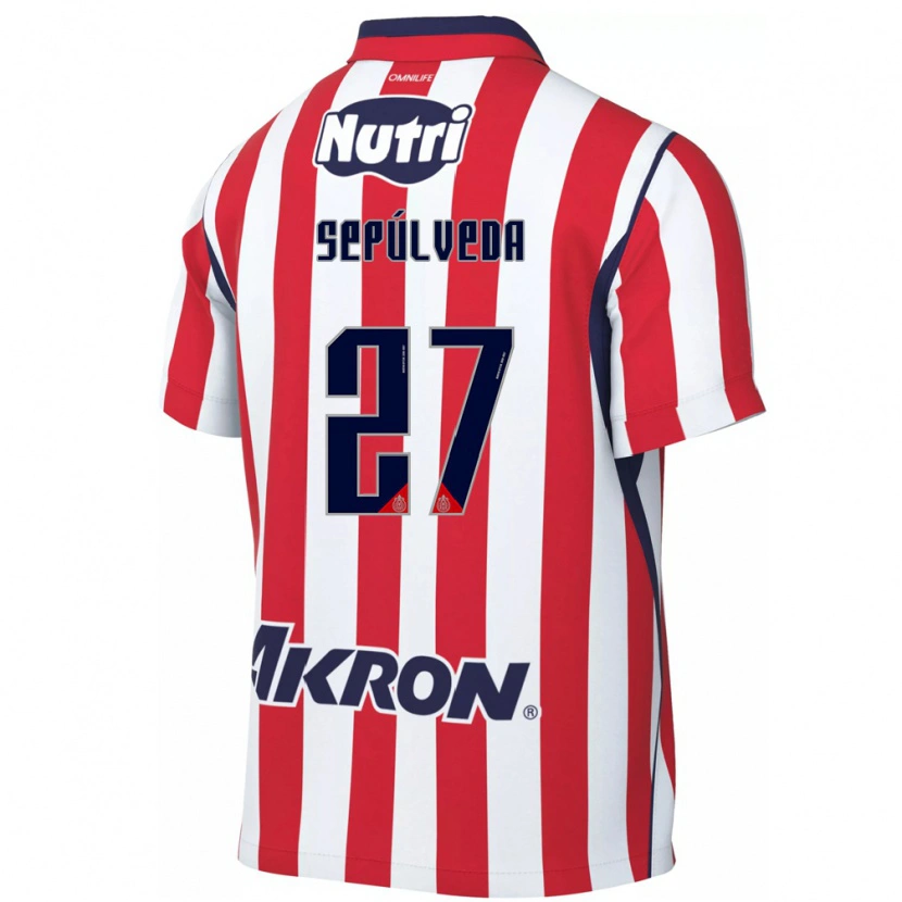 Danxen Hombre Camiseta Leonardo Sepúlveda #27 Rojo Blanco 1ª Equipación 2026/27 La Camisa México