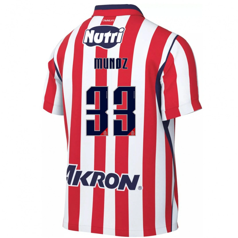 Danxen Hombre Camiseta Zahid Muñoz #33 Rojo Blanco 1ª Equipación 2026/27 La Camisa México