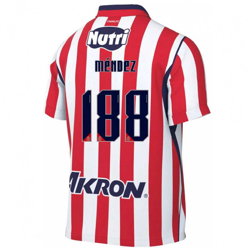 Danxen Hombre Camiseta Francisco Méndez #188 Rojo Blanco 1ª Equipación 2026/27 La Camisa México