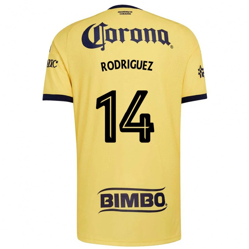 Danxen Hombre Camiseta Monica Rodriguez #14 Amarillo Rojo Negro 1ª Equipación 2026/27 La Camisa México