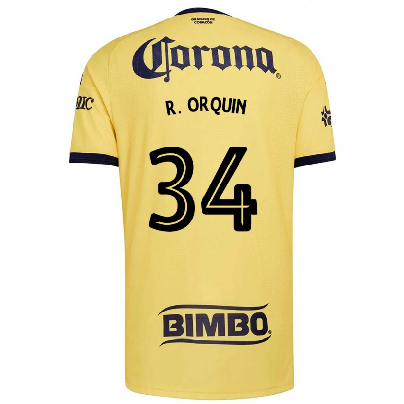 Danxen Hombre Camiseta Ralph Orquin #34 Amarillo Rojo Negro 1ª Equipación 2026/27 La Camisa México