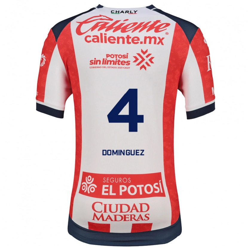 Danxen Hombre Camiseta Julio Cesar Dominguez #4 Rojo Blanco Negro 1ª Equipación 2026/27 La Camisa México