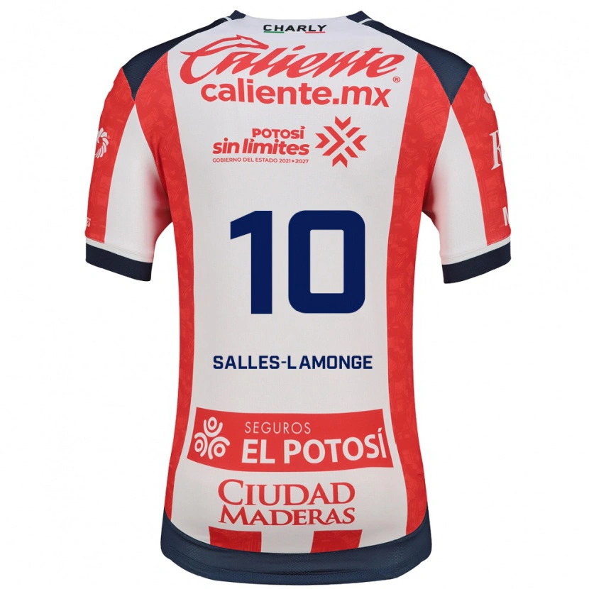 Danxen Hombre Camiseta Sébastien Salles-Lamonge #10 Rojo Blanco Negro 1ª Equipación 2026/27 La Camisa México