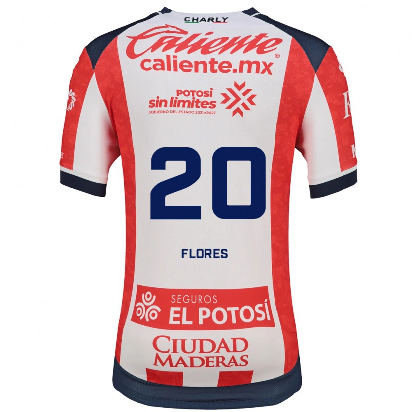 Danxen Hombre Camiseta Leonardo Flores #20 Rojo Blanco Negro 1ª Equipación 2026/27 La Camisa México