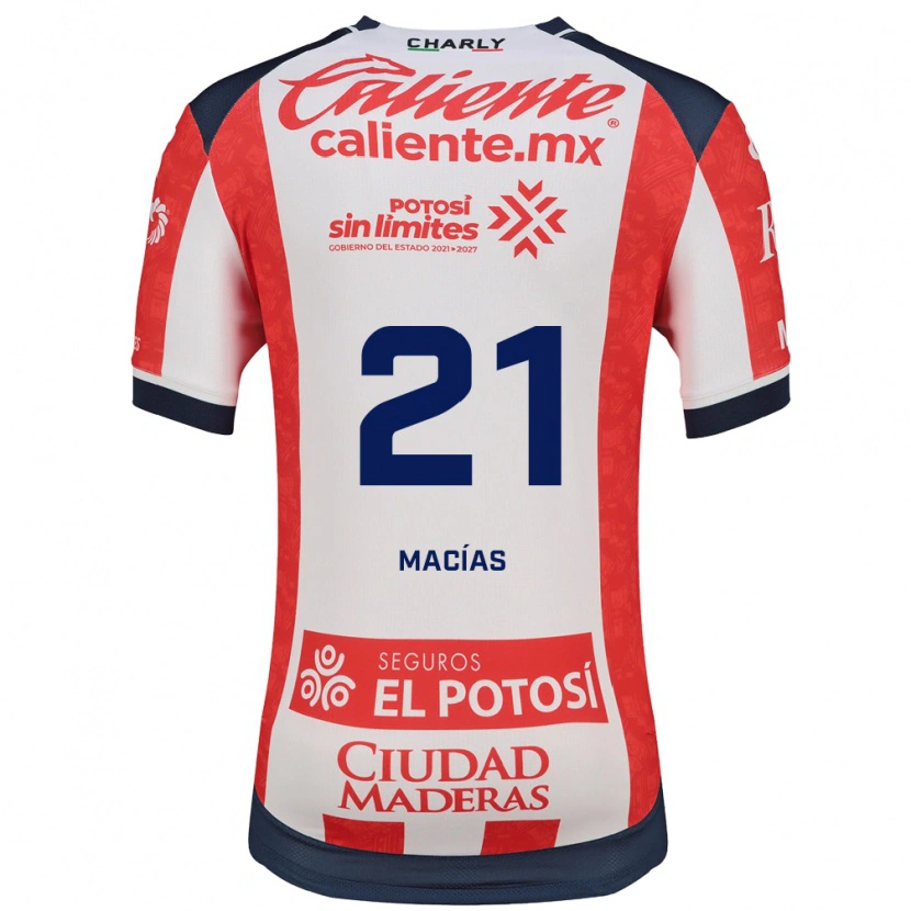 Danxen Hombre Camiseta Óscar Macías #21 Rojo Blanco Negro 1ª Equipación 2026/27 La Camisa México