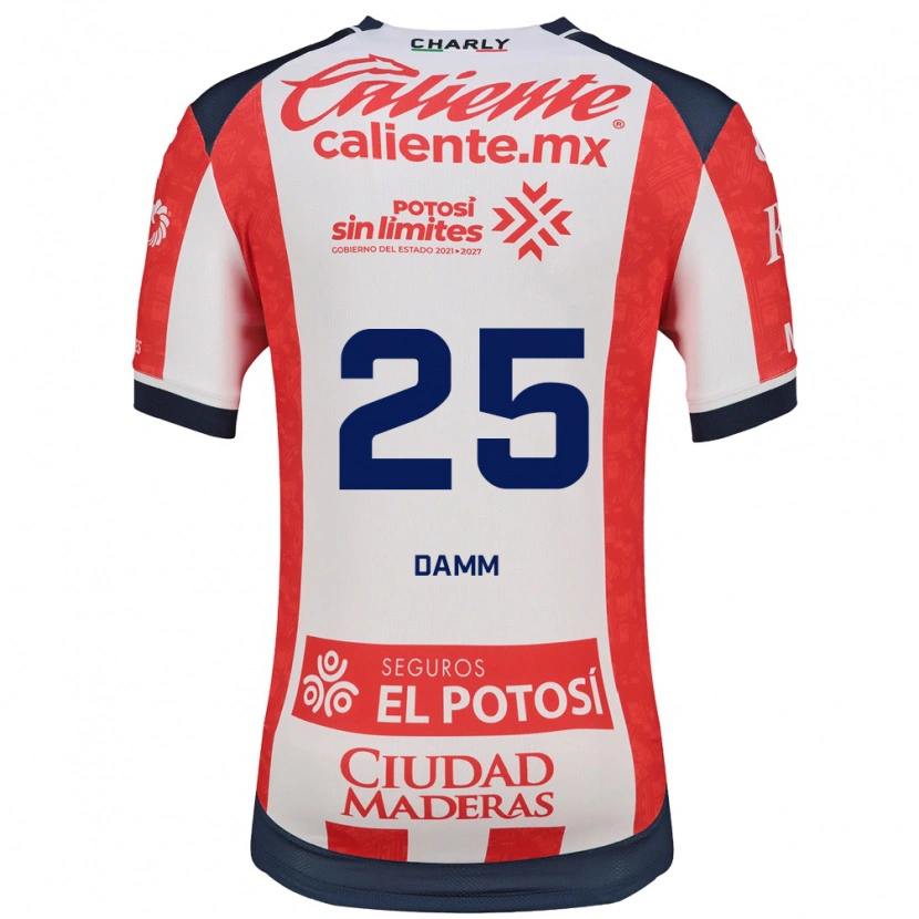 Danxen Hombre Camiseta Jürgen Damm #25 Rojo Blanco Negro 1ª Equipación 2026/27 La Camisa México
