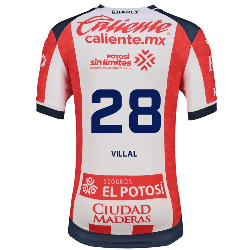 Danxen Hombre Camiseta Jonantán Villal #28 Rojo Blanco Negro 1ª Equipación 2026/27 La Camisa México