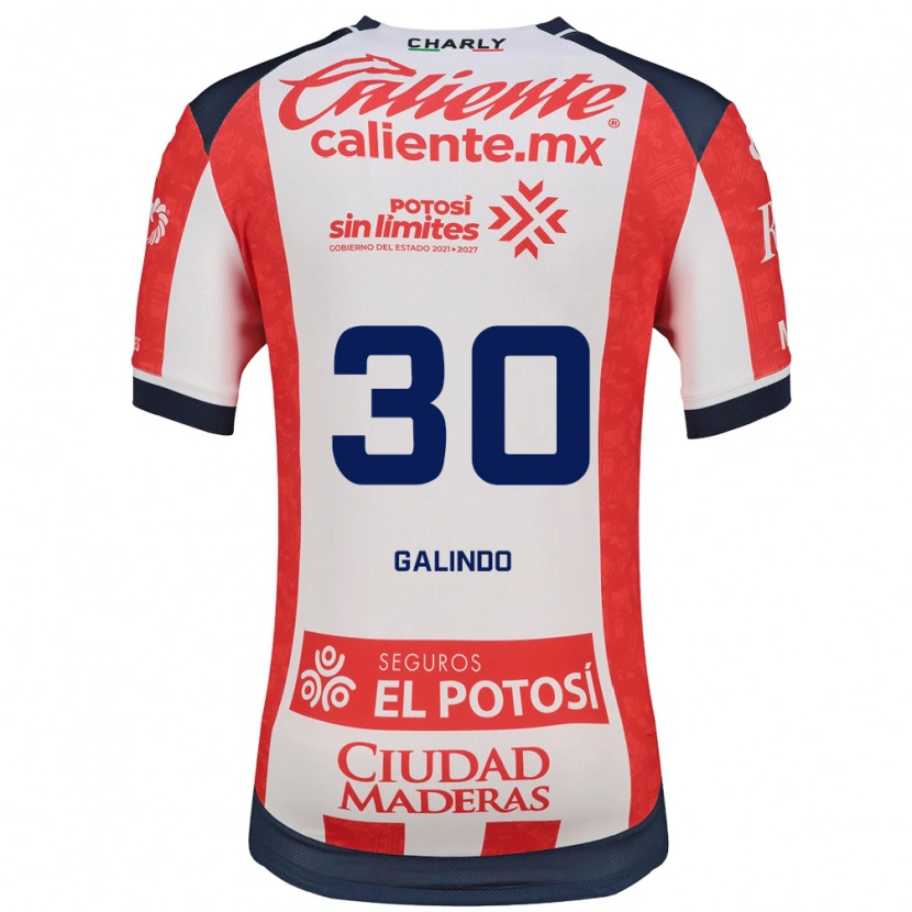 Danxen Hombre Camiseta Benjamín Galindo #30 Rojo Blanco Negro 1ª Equipación 2026/27 La Camisa México