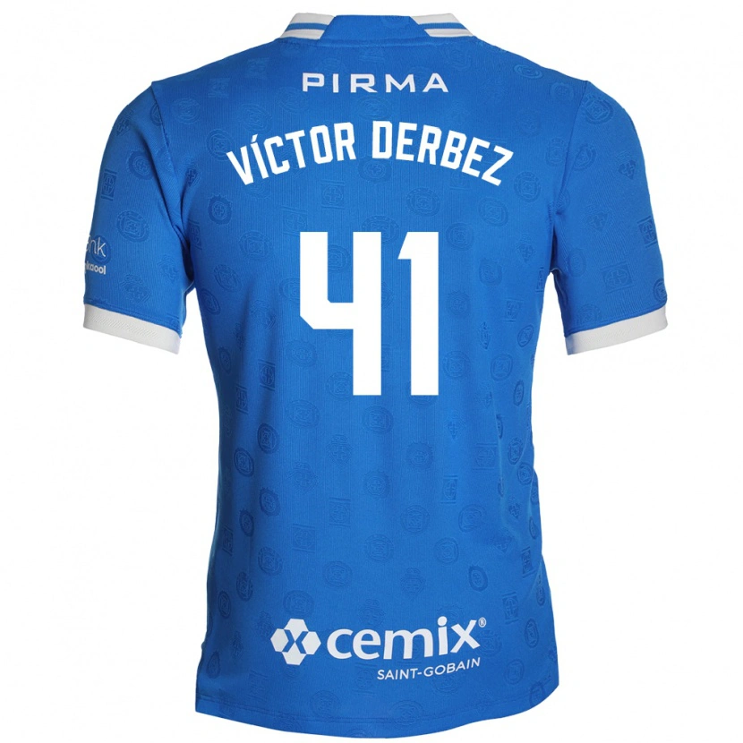Danxen Hombre Camiseta Louis Víctor Derbez #41 Azul Blanco Rojo 1ª Equipación 2026/27 La Camisa México