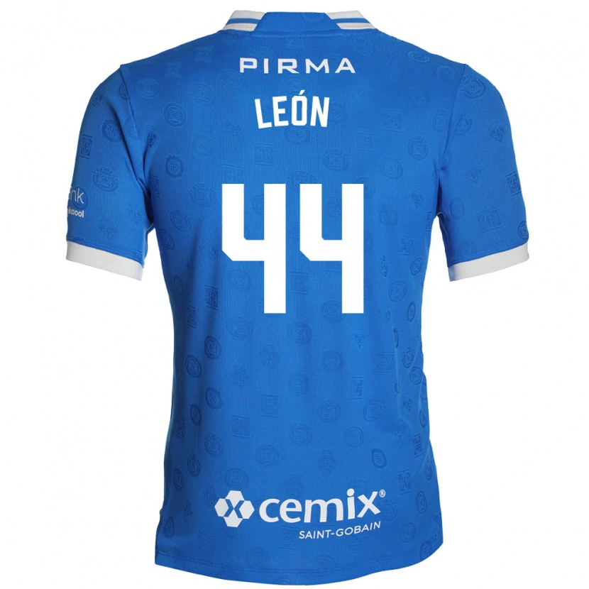 Danxen Hombre Camiseta Cristhian León #44 Azul Blanco Rojo 1ª Equipación 2026/27 La Camisa México