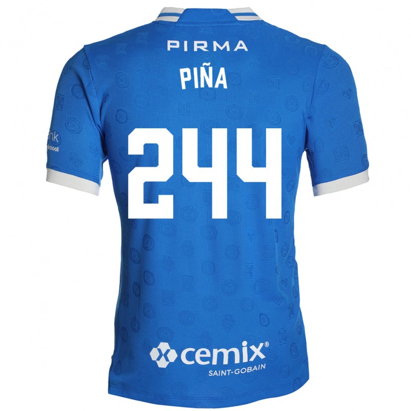 Danxen Hombre Camiseta Oscar Piña #244 Azul Blanco Rojo 1ª Equipación 2026/27 La Camisa México