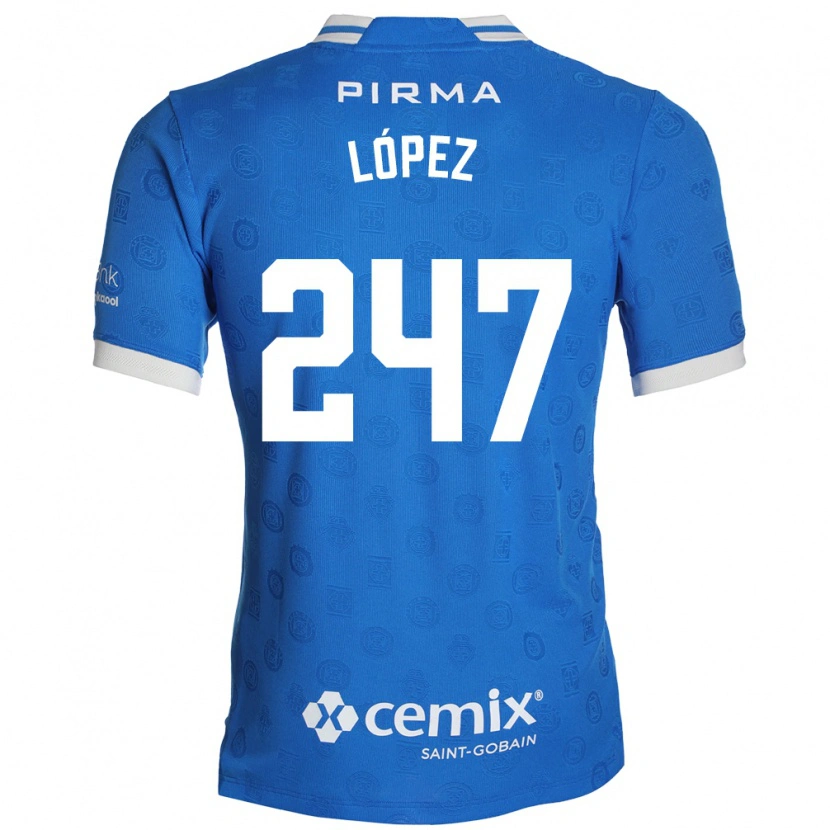 Danxen Hombre Camiseta Santiago López #247 Azul Blanco Rojo 1ª Equipación 2026/27 La Camisa México