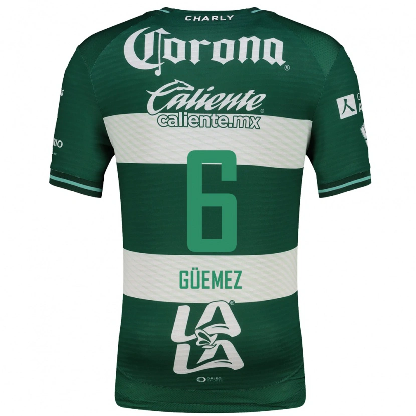 Danxen Hombre Camiseta Javier Güemez #6 Verde Blanco 1ª Equipación 2026/27 La Camisa México