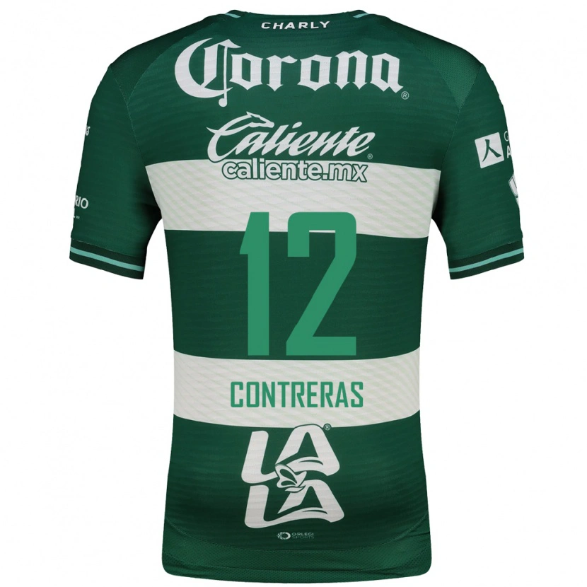 Danxen Hombre Camiseta Karol Contreras #12 Verde Blanco 1ª Equipación 2026/27 La Camisa México