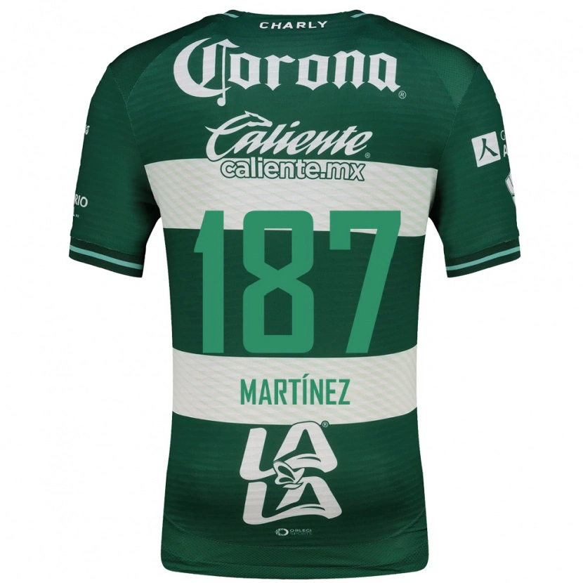 Danxen Hombre Camiseta Thiago Martínez #187 Verde Blanco 1ª Equipación 2026/27 La Camisa México