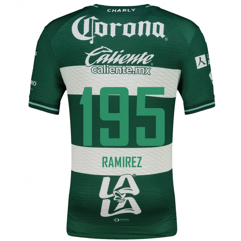 Danxen Hombre Camiseta Jesús Ramírez #195 Verde Blanco 1ª Equipación 2026/27 La Camisa México
