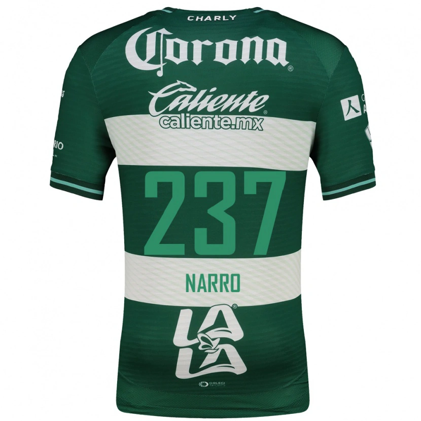 Danxen Hombre Camiseta Ernesto Narro #237 Verde Blanco 1ª Equipación 2026/27 La Camisa México