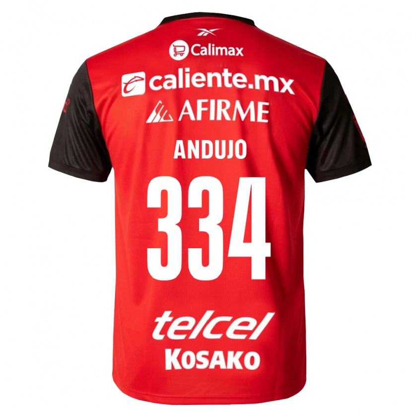 Danxen Hombre Camiseta Favio Andujo #334 Negro Rojo 1ª Equipación 2026/27 La Camisa México