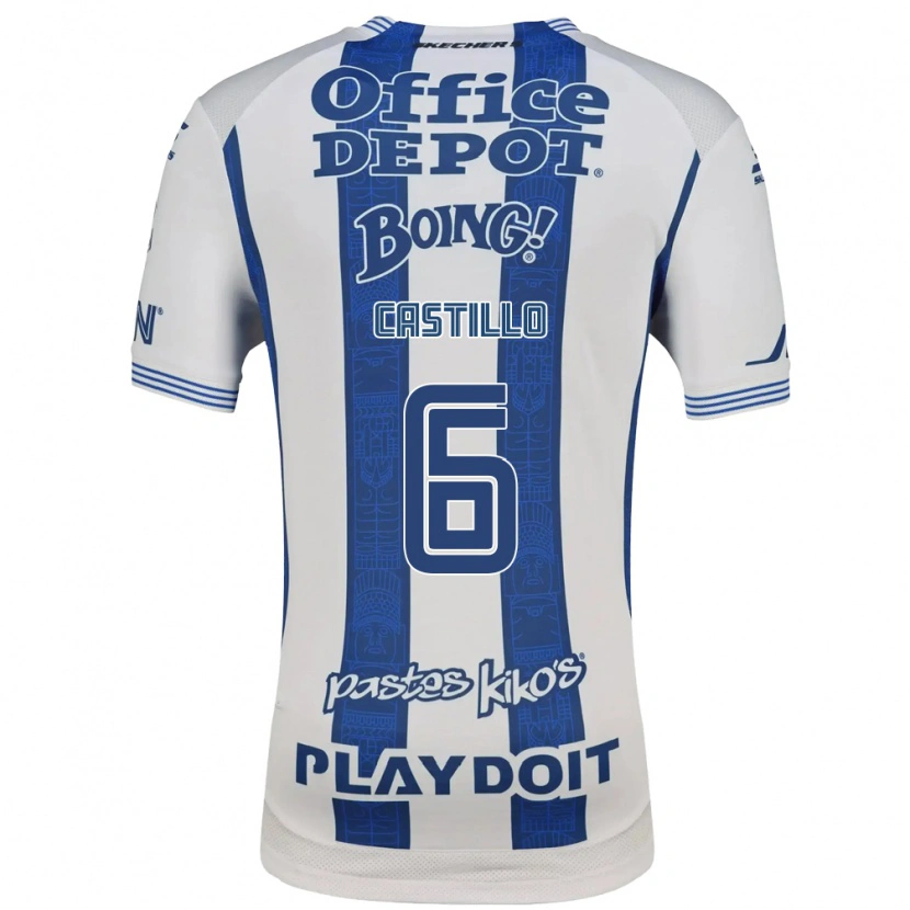 Danxen Hombre Camiseta Byron Castillo #6 Blanco Azul Marino 1ª Equipación 2026/27 La Camisa México