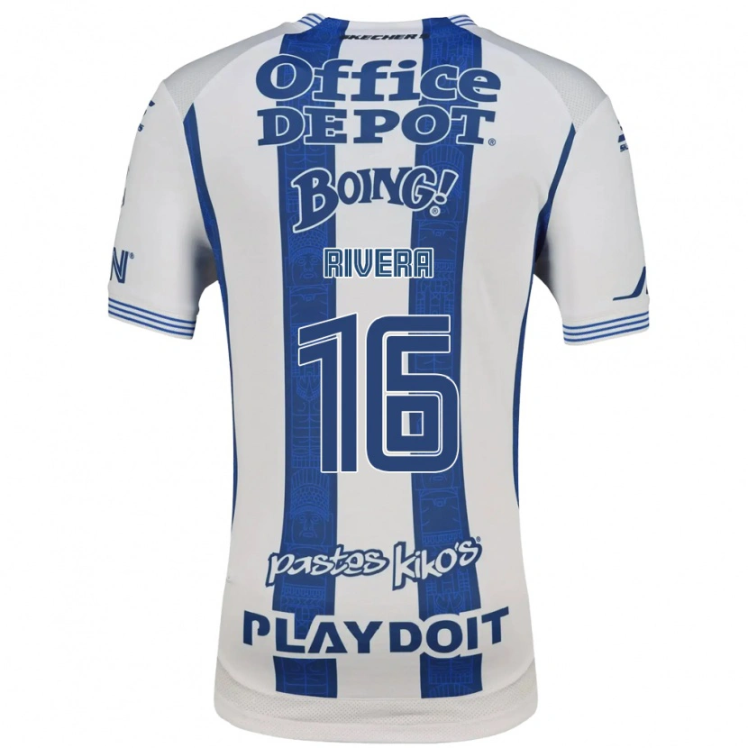 Danxen Hombre Camiseta Christian Rivera #16 Blanco Azul Marino 1ª Equipación 2026/27 La Camisa México
